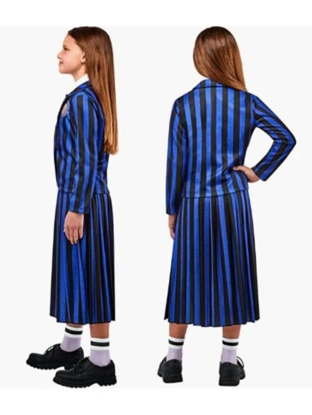 Nevermore Wednesday Addams Girls Lg 10-12 Costume Academy Student Uniform Comple - Picture 2 of 7